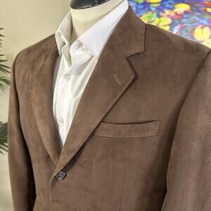 Gianfranco Ruffini Italy Men 40S Vintage Brown 1998 poly suede Pristine